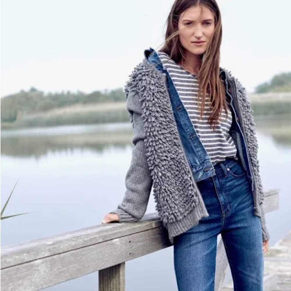 Madewell Cotton 3/4 Sleeves Striped Chart Tee